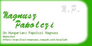 magnusz papolczi business card